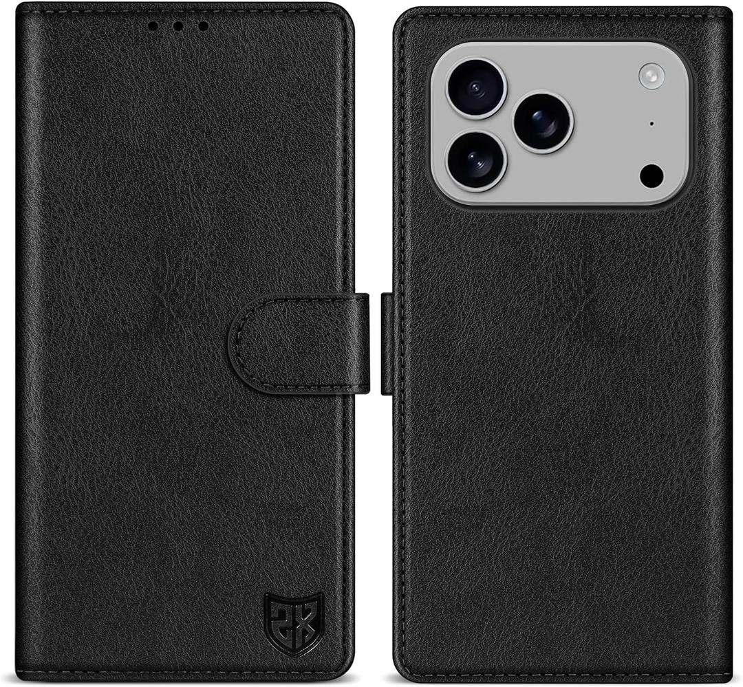 ZZXX for iPhone 17 Pro Max Wallet Case Magnetic Closure 6.9 inch,Black