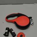 26Ft Retractable Dog Leash for Dog Up to 110lbs, Tangle Free Walking Leash, Heavy Duty Nylon Tape with Chew Proof Cable | LED Light | Dispenser | Poop Bags, Quick Lock Braking & Non-Slip Handle (Red)