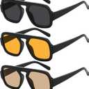 Square Aviator Sunglasses Womens - Trendy Sun Glasses for Women Men UV Protection Lightweight Comfortable Shades