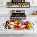 SpaceAid Noodle Board Stove Kitchen Cover with Handles, Top Covers for Gas Burners and Electric Stove, Oven Decor Accessories Wood Tray for Countertop, White Bamboo