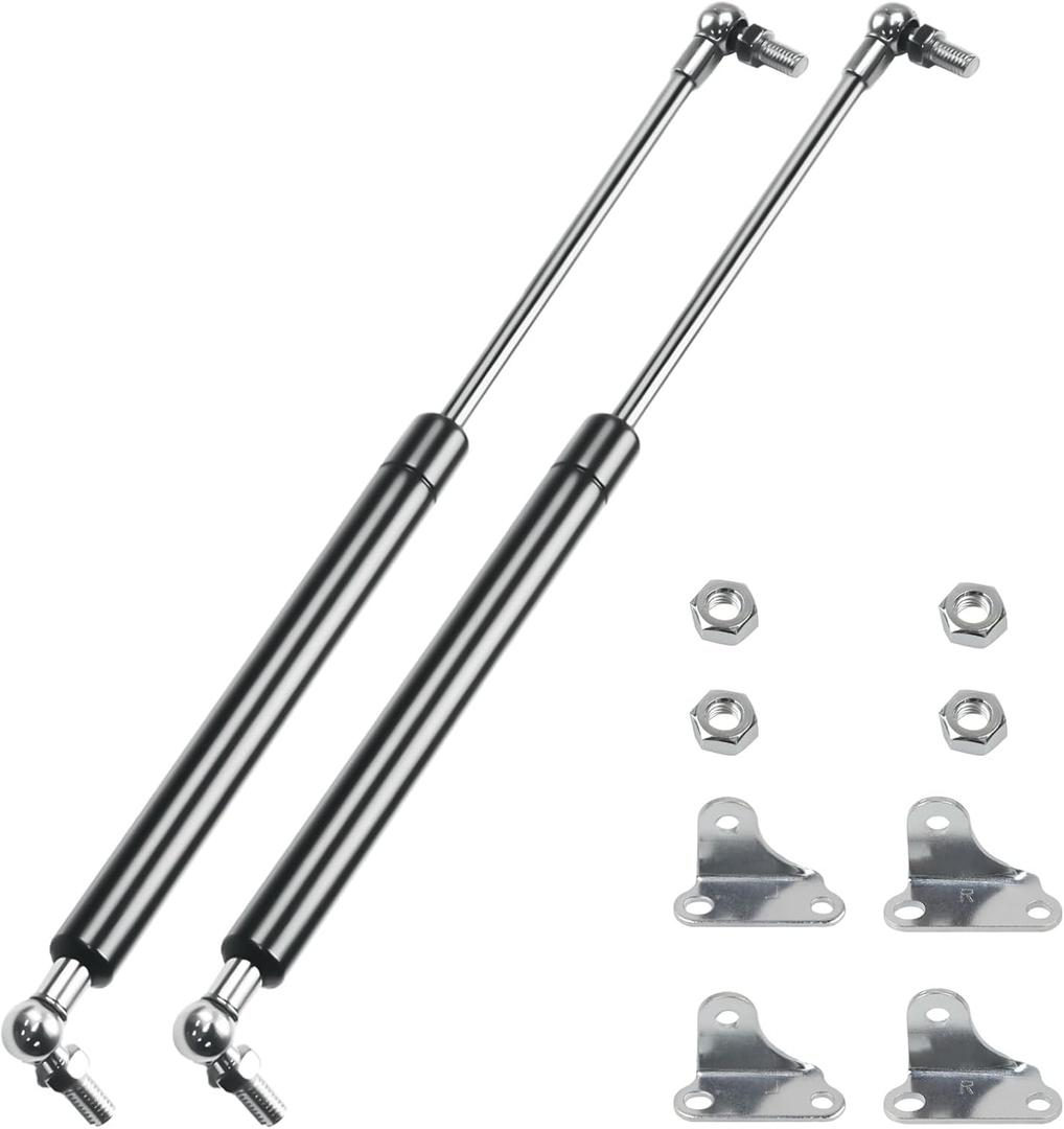 2 Pcs Gas Struts 15 Inch 120 lbs Prop Shock Lift Springs Rod Struts with L Mount Brackets for RV Camper Bed Truck Cap Camper Shell Boat Hatch Door Murphy Bed Heavy Toolbox Lid Heavy Duty Box Lid