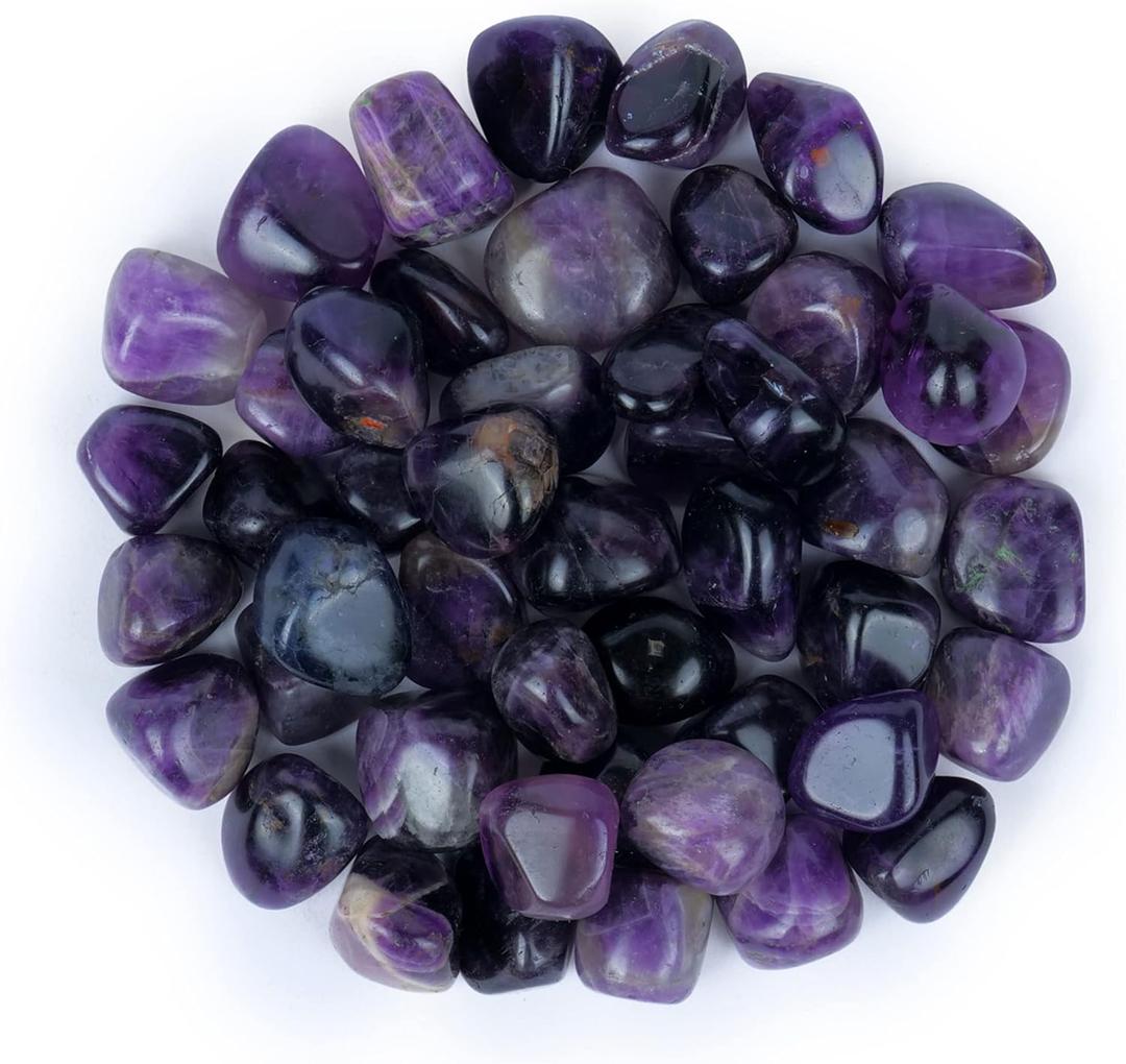 Amethyst Tumbled Stones - Chakra Crystals and Healing Stones - Polished Rocks - Meditation Accessories - Chakra Crystal Set - Crystal Pack - Positive Energy - Healing Gifts