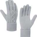 Winter Gloves Women - Warm Fleece Lined Winter Gloves with Touchscreen Fingers, Gloves for Women Cold Weather (Grey)