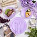 EI 150pcs Purple Plastic Plates for Party,Fancy Disposable Plates,Heavy Duty Plastic Dinnerware Set for Wedding,Easter,Afternoon Tea Party