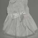 Kuoser Dog Dress Pet Wedding Dresses, Adorable Tutu Shirts for Small Medium Girl Dogs, Puppy White Princess Outfits with Luxury Lace Pearl Bow, Retro Pet Costumes for Birthday, Party, Wedding