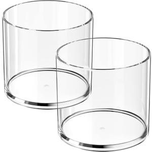 MaxGear 2 Pack Pen Holder Acrylic Cylinder Container, Round Pencil Holder for Desk Pen Cups for Utensil Makeup Brush, Clear Stationery Organizer for School Home Supplies Office Desk Accessories