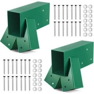 Duraaamo 2 Pcs Swing Set Brackets A Frame Hardware Kit for Outdoor,Green