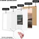 KINLINK 6x6 Picture Frame White Set of 4, Wooden Square Photo Frames Matted 4x4 with Plexiglass for 4x4 with Mat or 6x6 without Mat for Table and Wall Display