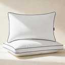 DOWNCOOL Goose Down Bed Pillows King Size Set of 2, Pillow Soft Support for Side, Back or Stomach Sleepers, for Better Sleep Experience, White 20" x 36"
