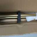 Mayrhyme Double Curtain Rods with Aluminum Full Surround Brackets and Cube Box Finials,Warm Gold Curtain Rods for Windows 36 to 72 inch,1'' Front and 5/8''Back Adjustable Double Drapery Rods