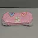 2 x Initial Makeup Bag with Mirror & Hair Scrunchies, Personalized Monogram Custom Cosmetic Bag Travel Toiletry Pouch, Birthday Gifts for Her Women Bridesmaid Teacher (S)