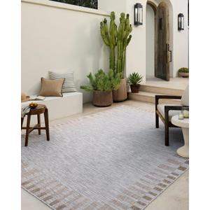 Loloi Amber Lewis Topanga Collection TOP-08 Silver/Natural 9'-2" x 12'-0" Indoor/Outdoor Area Rug