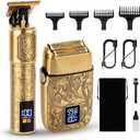 Ufree Foil Shavers Electric Razor for Men, Beard Trimmer Grooming Shaving Kit, Hair Trimmer, Cordless Head Shavers for Bald Men Barber Clippers, Birthday Gifts for Him (Gold)