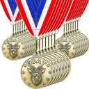 Remuuly 30-60 Pcs Goat Medals Bulk Greatest of All Time Medals MVP Award with Neck Ribbon All Time Goat Trophy Gold Champion Prize for Team Events, Sports Competitions