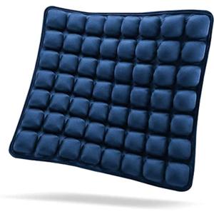 SUNFICON Air Seat Cushion Inflatable Seat Cushion Portable Car Seat Office Chair Wheelchair Pad Anti Bedsore Orthopedics Pain Pressure Relief Cushion Camping Seat Mat w Pump 18 ''x 16'' x1'' Blue