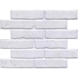 COMSTICKC 3D Faux White Brick Panels Peel and Stick Wall Covering, 10 Pcs 15.7" x 11.8", Not Real Brcik, Ultra-Light Thin PVC Fake Brick Decorative Tiles Wall Sticker for Easy DIY Interior Decor