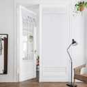 HOMEIDEAS Greyish White Blackout French Door Curtains, Privacy Door Curtains for Window, 26 X 68 Inch Room Darkening Blinds, Thermal Insulated Tie Up Shades for Bedroom, 1 Panel