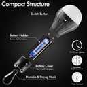 FLY2SKY Portable LED Tent Lamp Emergency Lights with Hook, Hurricane Bulb Lantern Equipment for Camping, Hiking, Backpacking, Fishing Outage, Multicolor, 4 Pack