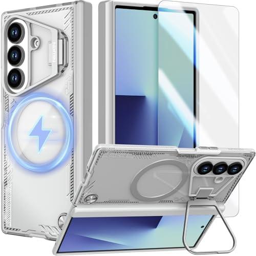 Nillkin for Samsung Galaxy Z Fold 7 Case, Compatible [Kickstand] Slim Magnetic Anti-Yellow Phone Case for Galaxy Z Fold 7 - Clear Gray