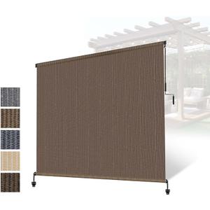 Outdoor Roller Shade,Patio Blinds Roll Up Shades Exterior Cordless Outdoor Blinds for Patio Porch Backyard Pergola Gazebo Deck,Exterior Sun Shades Privacy Screen Protect,UV Sun Block, 7ft Wide x 8 H