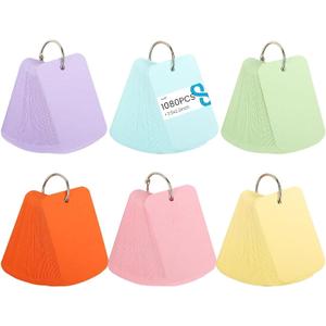 Koogel 1080PCS Index Cards with Rings for School, 2.2 x 3.5 Inch, Colored Flash Cards for Studying, Portable Notecard for Classroom Tests Preparation Teacher Education Office Supplies, 6 Colors