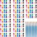 20 Pack Mini Acrylic Paint Set,12 Colors Acrylic Paints Strips for Kids&Adults Craft Paint,280 PCS Kids Painting Kit Container Strips Storage, Perfect for Home Birthday Classroom Party Favors