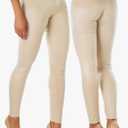 ToBeInStyle Women's Metallic Wet-Look Sleek Clubwear Shiny Faux-Leather Legging size M