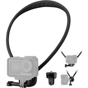 K&F Concept Neck Mount with Air Cushion, Camera Holder with 1/4" Adapter, Hands-Free POV Vlogging for GoPro Hero 13/12/11/10/9/8/7/6/5/4/MAX, Insta 360 X5/X4/Ace Pro 2, DJI Osmo Nano Action 3/4/5 Pro
