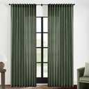 XTMYI Back Tab/Hook Belt Linen Cotton Sheer Curtains for Bedroom Living Room,70 Inch Wide,90 Inch Length 2 Panels,Olive Green (Loden)