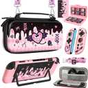 Gurgitat 6in1 Kits Accessories Bundle for Nintendo Switch 2 2025 - Cute Carrying Case, Protective Cover, Joy Con Grips, Thumb Grips, 24 Game Holder, Shoulder Strap Teens Boys Girls, Skull