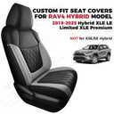 FREESOO Custom Leather Seat Covers for Toyota RAV4 2019-2025 Hybrid | XLE/LE/Limited/XLE/Premium, Full coverage, Airbag compatible, Pet-friendly, Scratch-resistant, Easy-to-clean, Full set