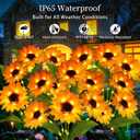 Solar Garden Lights Outdoor, 4 Pack Solar Sunflower Lights with 18 Head 3.4 Inch Flowers, Waterproof Flowers Light Fall Decor Auto ON/Off for Garden Yard Patio Backyard, Gifts for Mom Women