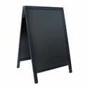 A Frame Chalkboard by HBCY Creations:24x36 Solid Wood A-Frame Sign Black Double-Sided Magnetic Board, Chalkboard Menu Board, for Restaurants, Cafés, Weddings - Heavy Duty Hinges