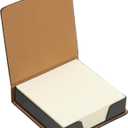 PATIKIL 140 Sheets Leather Sticky Notes Holder, 10in Post Notes Holder Storage Box Desktop Mini Square Case Business Card Holder Memo Pad Organizer for Desk Home Office Notebook, Black