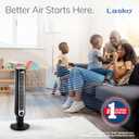 Lasko Oscillating Tower Fan with Remote Control and Timer - Quiet Standing Fan for Bedroom, Office, and Home - 3 Speeds - Powerful Cooling Air - 2511 - 36" Tall - Black