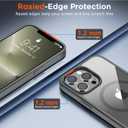 SUPFINE Magnetic for iPhone 13 Pro Max case, [Compatible with MagSafe][Clear Hard Back with Soft TPU Bumper][12FT Military Grade Drop Protection] Shockproof Phone Case,Clear Gray