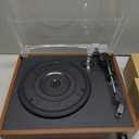 Record Player with External Bookshelf Speakers Belt-Drive Vintage Turntable for Vinyl Records Passive Dual Stereo Speakers LP Players 3 Speed Wireless AUX Headphone Input Auto Stop Retro Brown Wooden