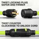 Nilight 100FT 30 Amp Generator Extension Cord 10/3 Gauge L14-30P to L14-30R | 125V Heavy Duty Pure Copper STW Wire UL ETL Listed 3 Prong Weatherproof Suit for Camper Outdoor Use Bright Green