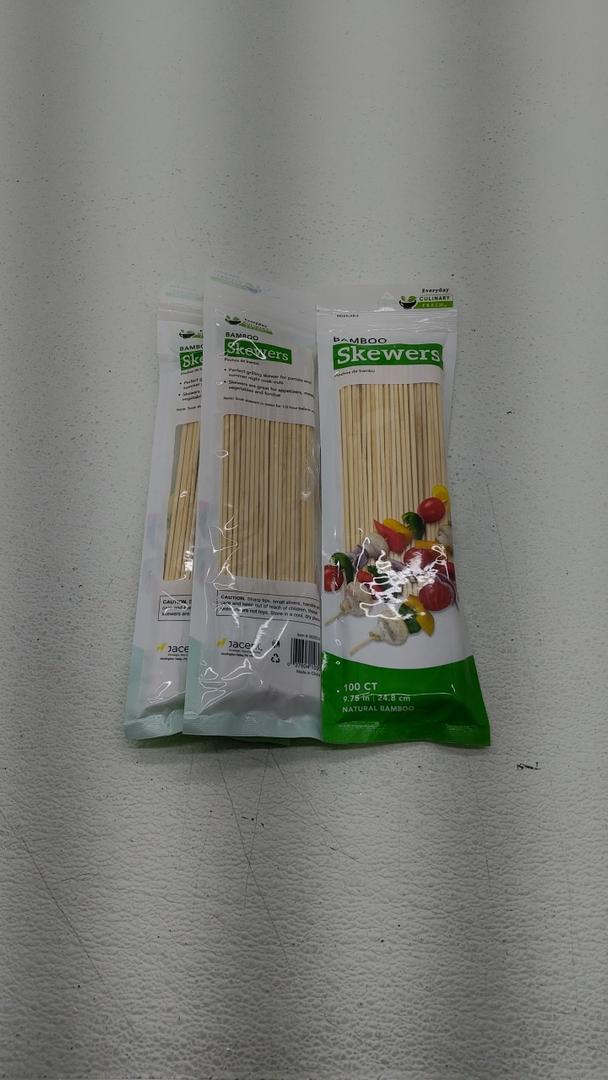 Pack Of 3 Jacent Culinary Elements Natural Bamboo Skewers 10" 100/Pack