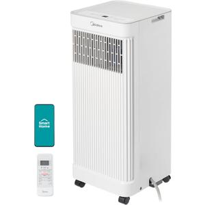 Midea 10,000 BTU ASHRAE (7,100 BTU SACC) Portable Air Conditioner, Smart Control, Cools up to 300 Sq. Ft., with Dehumidifier & Fan mode, Easy- to-use Remote Control & Window Installation Kit Included