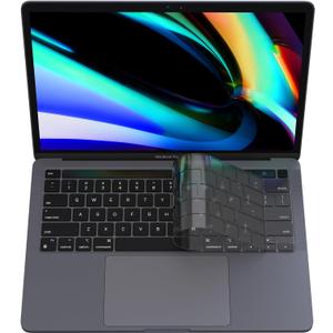 TypeMaster Keyboard Cover for MacBook Pro 13 inch M2 2023, 2022, 2021 2020 M1 A2338 A2289 A2251&Compatible with MacBook Pro 16 2020 2019 A2141 Touch ID Protective Skin