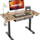 Agilestic Standing Desk with 2 Drawers, Adjustable Height Electric Desk with Storage, 48 x 24 Inches Sit Stand Up Computer Table for Work Office Home, Rustic Brown