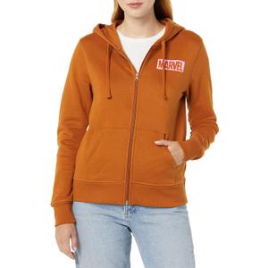 3 x Amazon Essentials Disney | Marvel | Star Wars Women's Fleece Full-Zip Hoodie Sweatshirts (Available in Plus Size) (Brown, XS)
