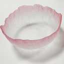 SYXLTSH Glass Salad Bowl Irregular Lotus Flower Shape Serving Bowls, Mixing Nut Bowls for Kitchen Fruist, Snack, Dessert, and Ice Cream Candy Dishes (Crystal Gradient Pink, Set of 3 (L,M,S))