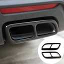 Tail Pipe Trim Compatible with Cadillac CT4 Cadillac CT5 2020-2023 Stainless Steel Car Exterior Exhaust Pipe Mufflers Cover Rear Bumper Cylinder Exhaust Pipe Cover Decorate Accessories (glossy black)