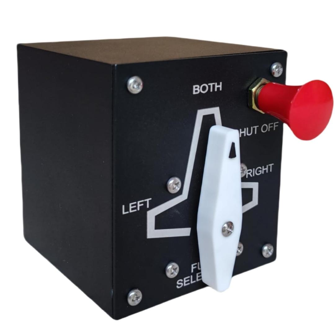 Meza-Fuel Tank Selector for Flight Simulator Game MSFS2020, X-Plane, FSX, Prepar3D for a Home Cockpit or Standalone use on a Desk