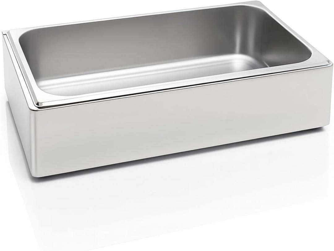Ice Housing Bin with Removable Tray Ice Holder Container Wine Beer Champagne Drink Bucket Beverage Tub for Freezer Display Buffet Bar Counter Party Drink Chiller(Stainless Steel,21" X 13" X 5.5")