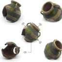 Relaqcc Aquarium Decor Ruins Leaning Vase Hideaway Cave, Betta Fish Tank Accessories for Goldfish, Shrimp, Conch, Cichlid