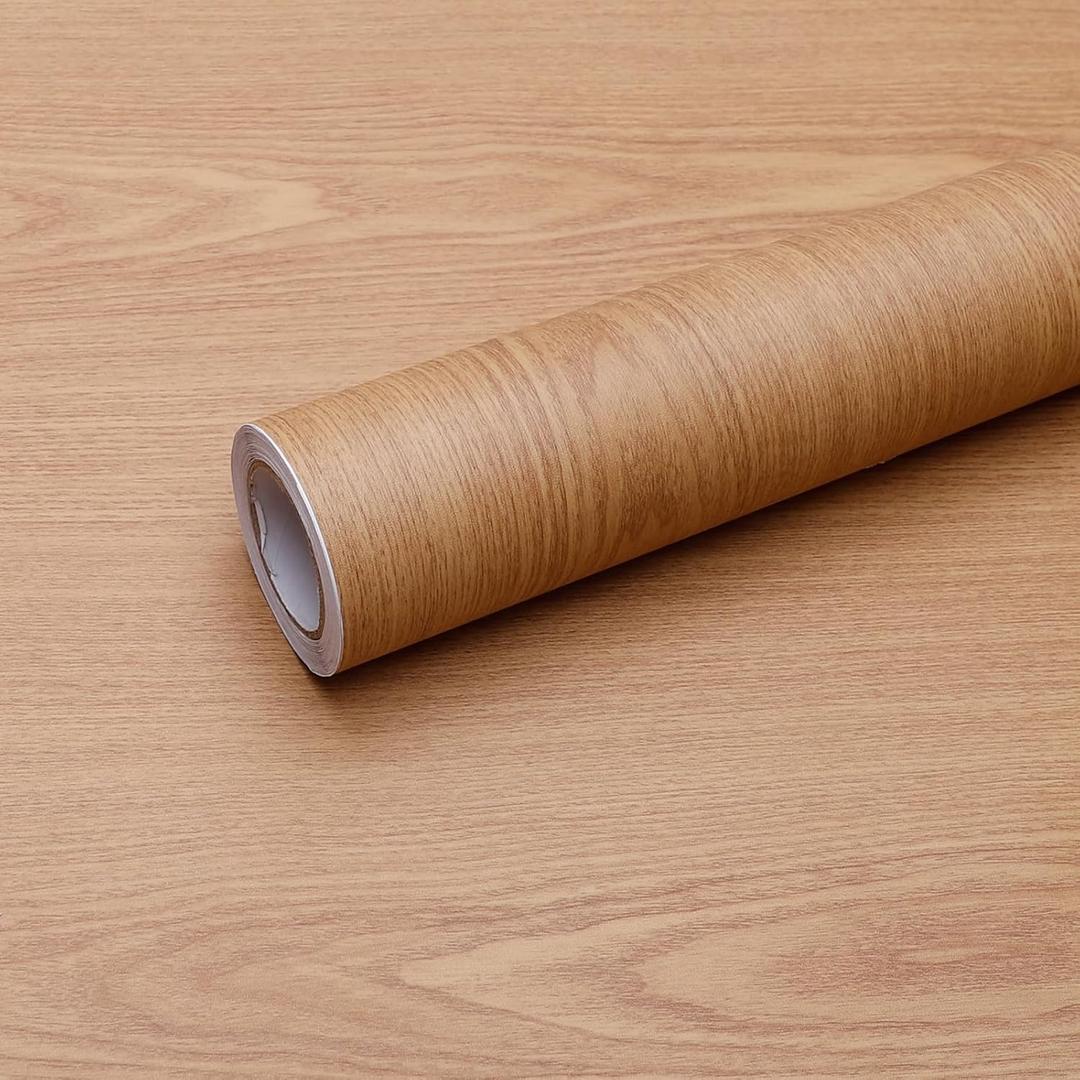 Wood Grain Contact Paper Peel and Stick Wallpaper Self Adhesive Wall Paper for Furniture Countertop Drawer Shelf Liner Cabinet Waterproof Easy to Clean 23.6" X 78.7" (23.6"W x 78.7"L, Teak)