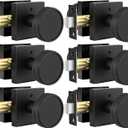 Goldenwarm Interior Door Knobs Black, Zinc-Alloy Modern Matte Black Door Knob Privacy Door Knobs Interior for Bedroom Bathroom, Heavy Duty Square Modern Doorknobs - 6 Pack